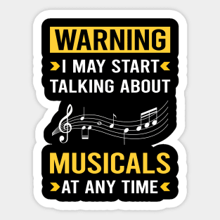 Warning Musicals Musical Sticker